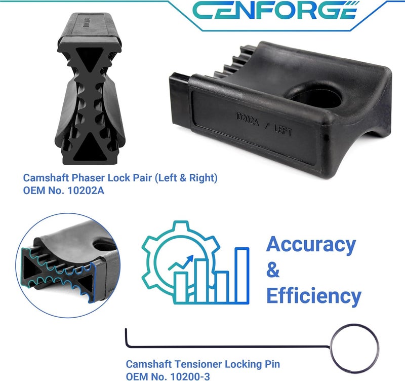 CENFORGE Store 3.6 Pentastar Timing Tool Kit, 3.6L Camshaft Phaser Timing Chain Lock Tool Set Compatible with 2011 to 2019 Chrysler Dodge Jeep Ram, Replace 10200A 10202 10369A - Image 4